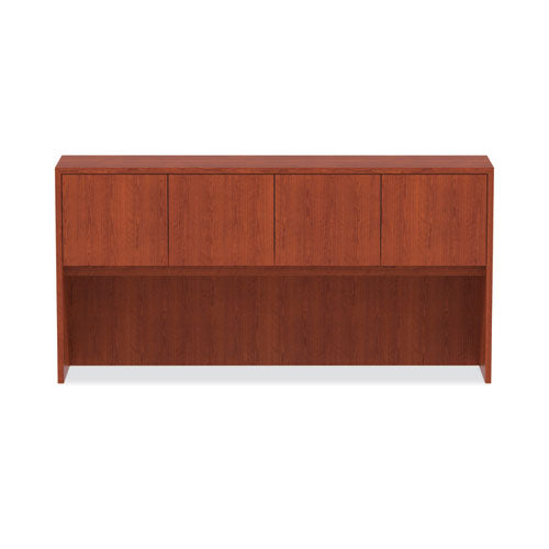 Image of Alera® Alera Valencia Series Hutch with Doors, 4 Compartments, 70.63w x 15d x 35.38h, Medium Cherry