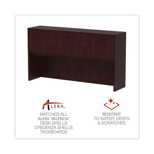Image of Alera® Alera Valencia Series Hutch with Doors, 4 Compartments, 70.63w x 15d x 35.38h, Mahogany