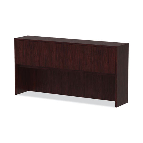 Image of Alera® Alera Valencia Series Hutch with Doors, 4 Compartments, 70.63w x 15d x 35.38h, Mahogany