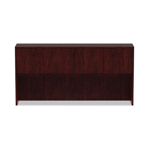 Image of Alera® Alera Valencia Series Hutch with Doors, 4 Compartments, 70.63w x 15d x 35.38h, Mahogany