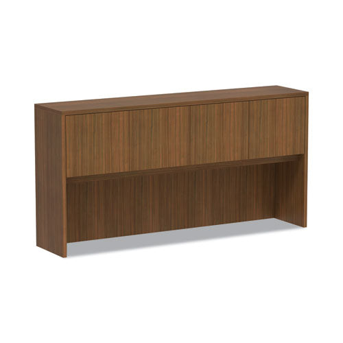 Image of Alera® Alera Valencia Series Hutch with Doors, 4 Compartments, 70.63w x 15d x 35.38h, Modern Walnut