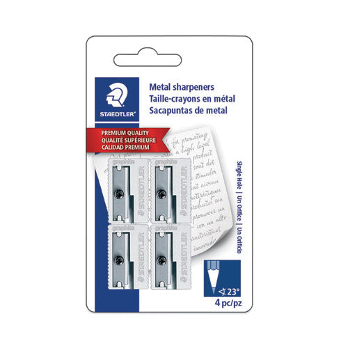 Image of Staedtler® Handheld Metal Pencil Sharpener, 1.13 X 0.63 X 0.5, Silver, 4/pack
