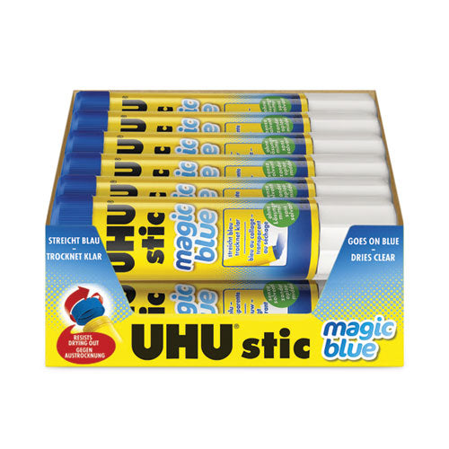 Image of UHU® Stic Permanent Glue Stick, 1.41 Oz, Applies Blue, Dries Clear