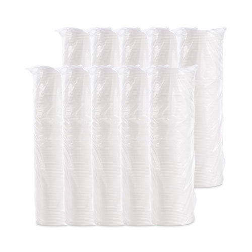 Image of Dart® Plastic Lids, Vented, Fits 8 oz to 10 oz Hot/Cold Foam Cups, White, 100/Pack, 10 Packs/Carton