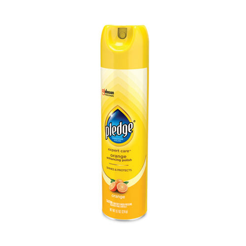 Image of Pledge® Furniture Polish, Orange Clean Scent, 9.7 Oz Aerosol Spray