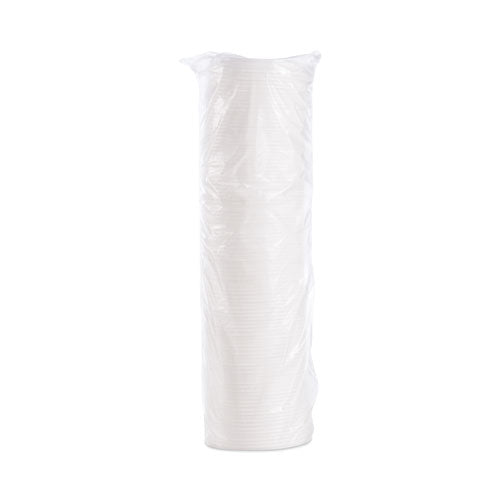 Image of Dart® Plastic Lids, Vented, Fits 8 oz to 10 oz Hot/Cold Foam Cups, White, 100/Pack, 10 Packs/Carton