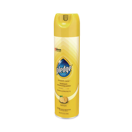 Image of Pledge® Furniture Polish, Lemon, 9.7 Oz Aerosol Spray, 6/carton