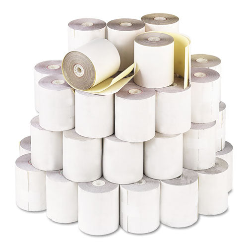 Image of Iconex Impact Printing Carbonless Paper Rolls, 0.69" Core, 3.25" X 80 Ft, White/canary, 60/carton