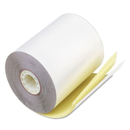 Image of Iconex Impact Printing Carbonless Paper Rolls, 0.69" Core, 3.25" X 80 Ft, White/canary, 60/carton