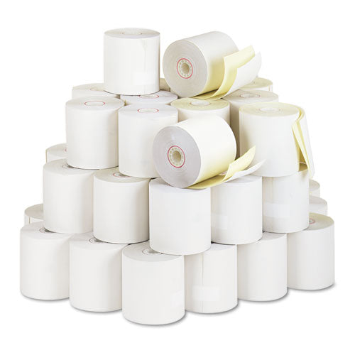 Image of Iconex Impact Printing Carbonless Paper Rolls, 2.75" X 90 Ft, White/canary, 50/carton