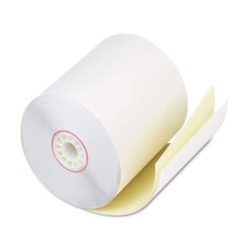 Image of Iconex Impact Printing Carbonless Paper Rolls, 2.75" X 90 Ft, White/canary, 50/carton