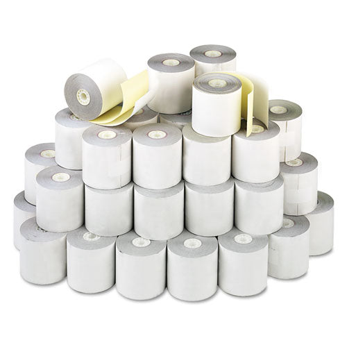 Image of Iconex Impact Printing Carbonless Paper Rolls, 2.25" X 70 Ft, White/canary, 50/carton