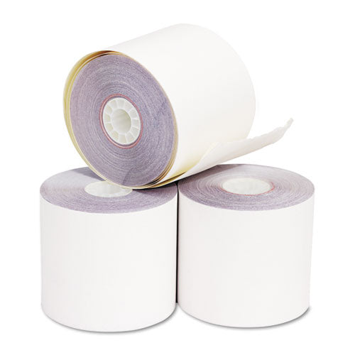 Image of Iconex Impact Printing Carbonless Paper Rolls, 2.25" X 70 Ft, White/canary, 50/carton