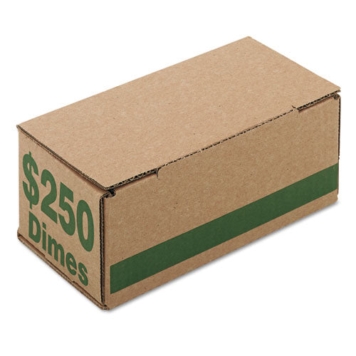 Image of Iconex Corrugated Cardboard Coin Storage with Denomination Printed On Side, 8.06 x 3.31 x 3.19,  Green