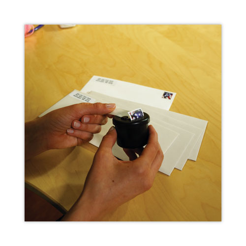 Image of LEE Ultimate Stamp Dispenser, One 100 Count Roll, Black, Plastic, 2" Diameter x 1.69"h