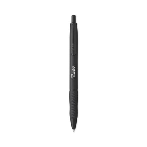 Image of Sharpie® S-Gel S-Gel Premium Metal Barrel Gel Pen, Retractable, Medium 0.7 mm, Black Ink, Black Barrel, Dozen