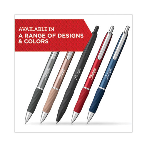 Image of Sharpie® S-Gel S-Gel Premium Metal Barrel Gel Pen, Retractable, Medium 0.7 mm, Black Ink, Black Barrel, Dozen