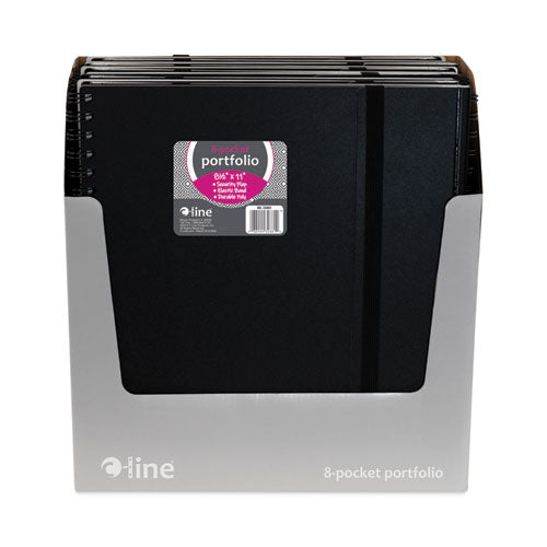 Image of C-Line® Eight-Pocket Portfolio With Security Flap, Polypropylene, 8.5 X 11, Black/white