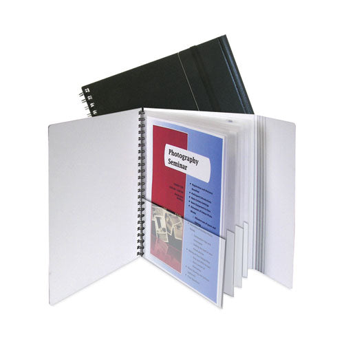 Image of C-Line® Eight-Pocket Portfolio With Security Flap, Polypropylene, 8.5 X 11, Black/white