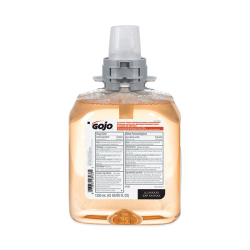 Image of GOJO® Luxury Foam Antibacterial Handwash, Refill for FMX-12 Dispenser, Fresh Fruit Scent, 1,250 mL