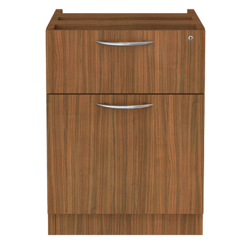 Image of Alera® Alera Valencia Series Hanging Pedestal File, Left/Right, 2-Drawer: Box/File, Legal/Letter, Modern Walnut,15.63 x 20.5 x 19.25