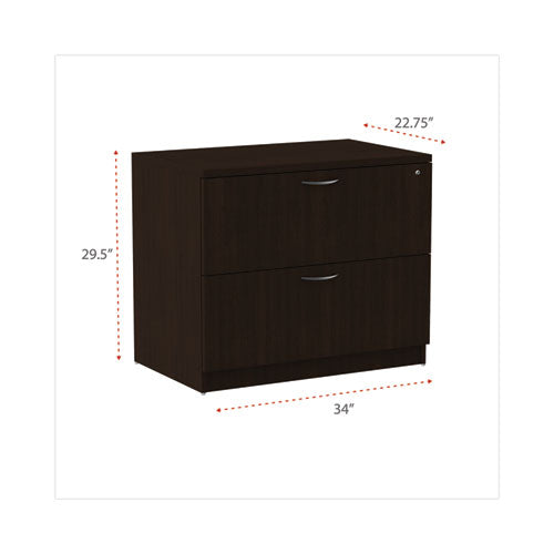 Image of Alera® Alera Valencia Series Lateral File, 2 Legal/letter-Size File Drawers, Espresso, 34" X 22.75" X 29.5"