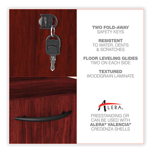 Image of Alera® Alera Valencia Series Lateral File, 2 Legal/letter-Size File Drawers, Mahogany, 34" X 22.75" X 29.5"
