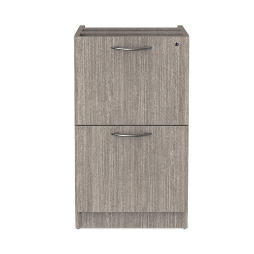 Image of Alera® Alera Valencia Series Full Pedestal File, Left or Right, 2 Legal/Letter-Size File Drawers, Gray, 15.63" x 20.5" x 28.5"