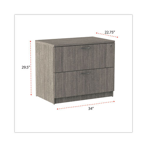 Image of Alera® Alera Valencia Series Lateral File, 2 Legal/Letter-Size File Drawers, Gray, 34" x 22.75" x 29.5"