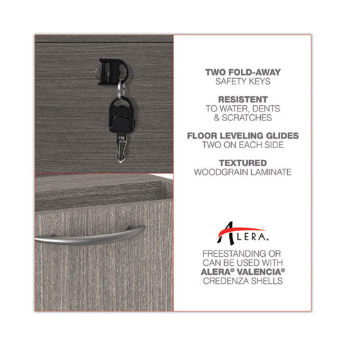 Image of Alera® Alera Valencia Series Lateral File, 2 Legal/Letter-Size File Drawers, Gray, 34" x 22.75" x 29.5"
