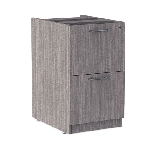 Image of Alera® Alera Valencia Series Full Pedestal File, Left or Right, 2 Legal/Letter-Size File Drawers, Gray, 15.63" x 20.5" x 28.5"
