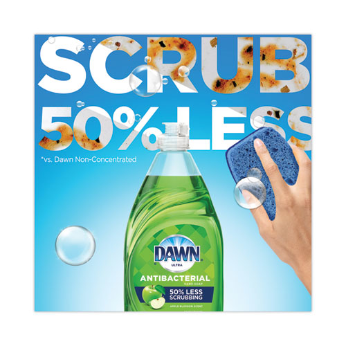Image of Dawn® Ultra Antibacterial Dishwashing Liquid, Apple Blossom Scent, 38 oz Bottle, 8/Carton