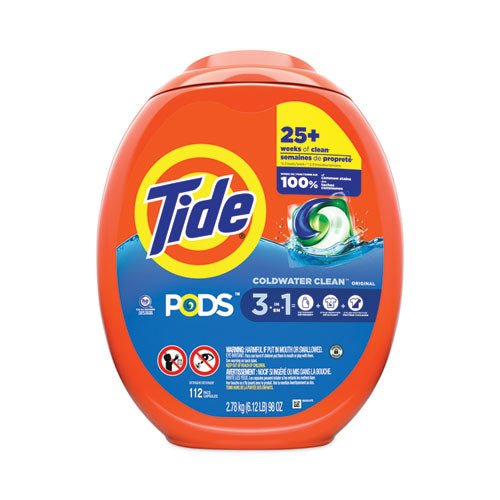 Image of Tide® Pods, HE Compatible, Tide Original, 112 Pods/Tub, 4 Tubs/Carton