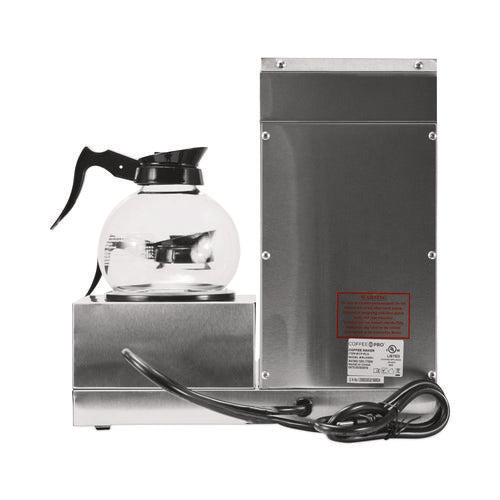 Image of Coffee Pro Three-Burner Low Profile Institutional Coffee Maker, 36-Cup, Stainless Steel