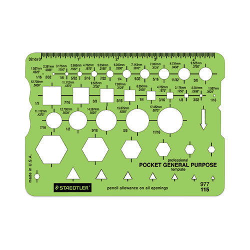 Image of Staedtler® Templates, 40 Geometric Shapes, 3.63 X 5.13, Green