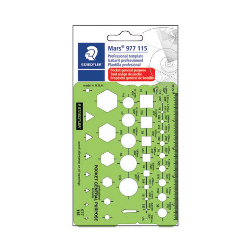 Image of Staedtler® Templates, 40 Geometric Shapes, 3.63 X 5.13, Green