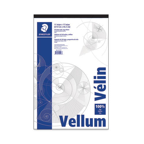 Image of Staedtler® Mars Translucent Vellum Art and Drafting Paper, 16 lb Bristol Weight, 11 x 17, Translucent, 50/Pad