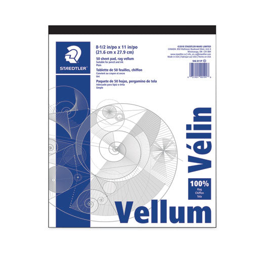 Image of Staedtler® Mars Translucent Vellum Art and Drafting Paper, 16 lb Bristol Weight, 8.5 x 11, 50/Pad
