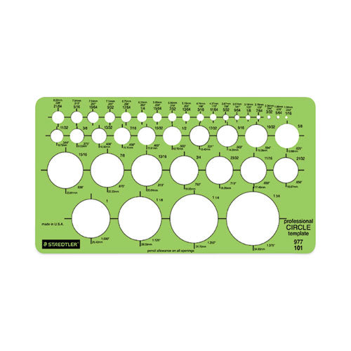 Image of Staedtler® Templates, 39 Circles, 4 X 7.25, Green