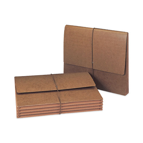Image of Smead Classic Expanding Wallets with Tear-Resistant Gussets, 3.5" Expansion, 1 Section, Elastic Cord Closure, Letter Size, Redrope