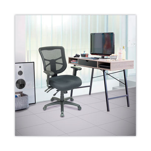Image of Alera® Alera Elusion Series Mesh Mid-Back Multifunction Chair, Prem Fabric, Supports Up to 275 lb, 17.7" to 21.4" Seat Height, Black