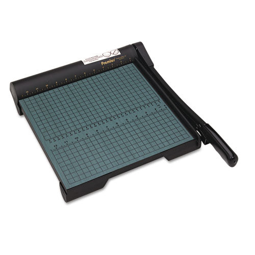 Image of Premier® The Original Green Paper Trimmer, 20 Sheets, 12" Cut Length, Wood Base, 12.5 X 12