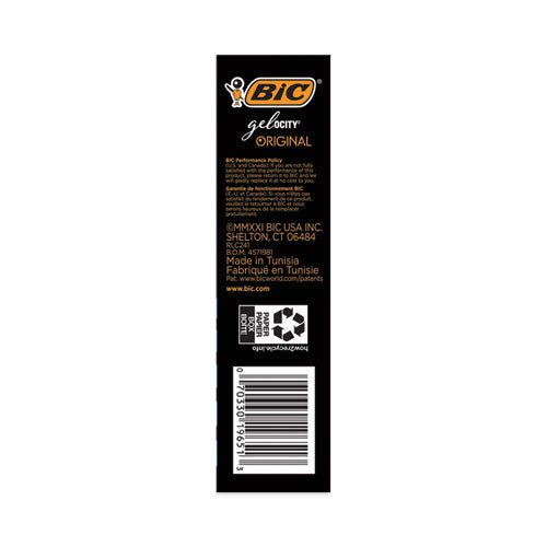 Image of BIC® Gel-ocity Gel Pen Value Pack, Retractable, Medium 0.7 mm, Black Ink, Clear/Black Barrel, 24/Pack