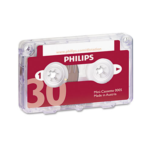 Image of Philips® Audio and Dictation Mini Cassette, 30 min (15 min x 2), 10/Pack