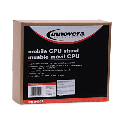 Image of Innovera® Mobile Cpu Stand, 8.75w X 10d X 5h, Light Gray