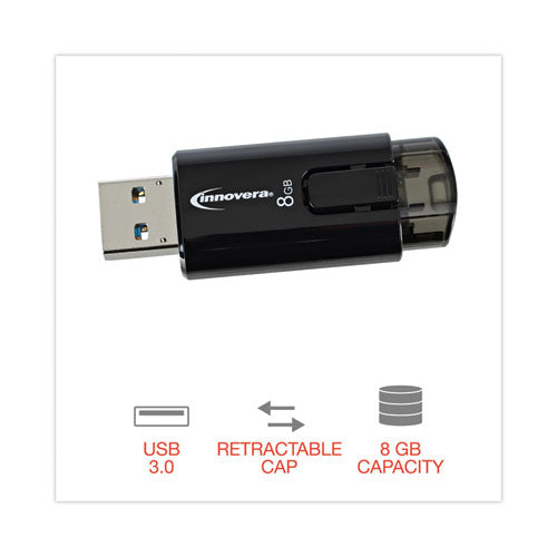 Image of Innovera® Usb 3.0 Flash Drive, 8 Gb, 3/pack