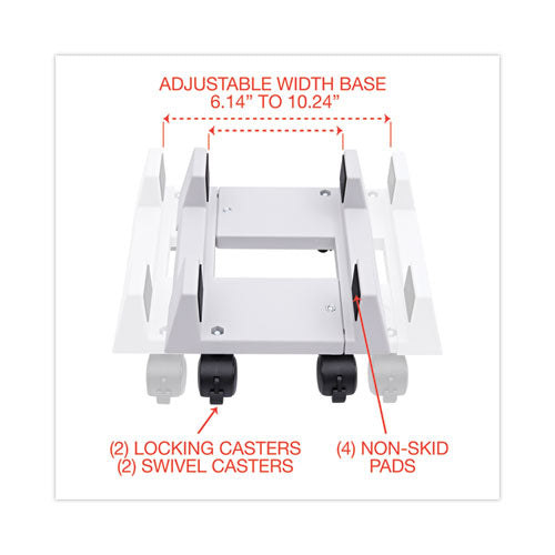 Image of Innovera® Mobile Cpu Stand, 8.75w X 10d X 5h, Light Gray