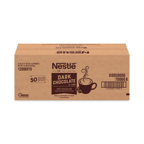 Image of Nestle® Hot Cocoa Mix, Dark Chocolate, 0.71 Packets, 50 Packets/Box, 6 Boxes/Carton