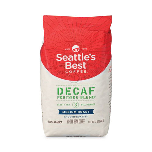 Image of Seattle's Best Port Side Blend Ground Coffee, Decaffeinated Medium Roast, 12 oz Bag, 6/Carton