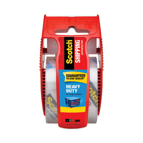 Image of Scotch® 3850 Heavy-Duty Packaging Tape With Dispenser, 1.5" Core, 1.88" X 66.66 Ft, Clear